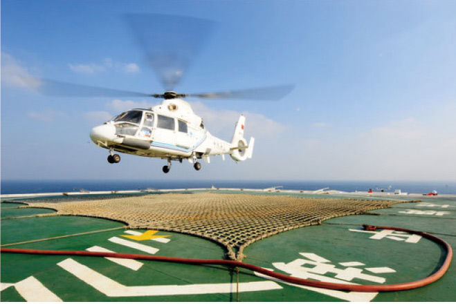 Helicopter platform anti-skid network